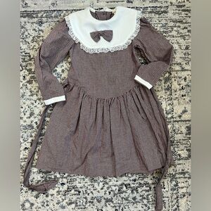 Vintage Kim Originals Plaid Pilgrim Collar Dress Size 8